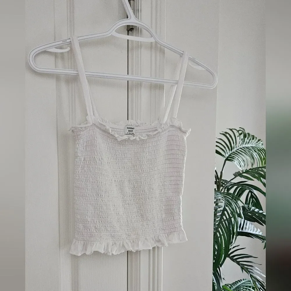 Sunday Best White Smocked Top - Picture 2 of 3